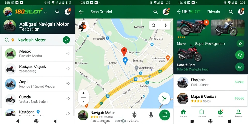 Tampilan antarmuka 180SLOT yang menarik dan informatif untuk navigasi motor.