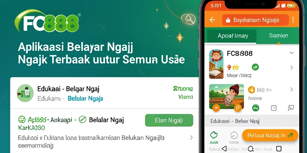 Tampilan antarmuka aplikasi FC888 untuk belajar ngaji.