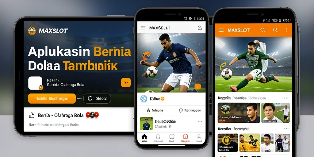 Antarmuka pengguna <strong>MAXSLOT</strong> yang menarik dan informatif untuk berita olahraga bola.