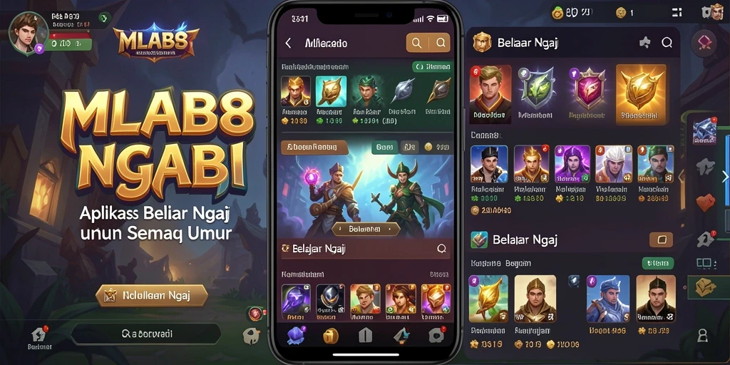 Tampilan antarmuka aplikasi MLBB8 untuk belajar ngaji.