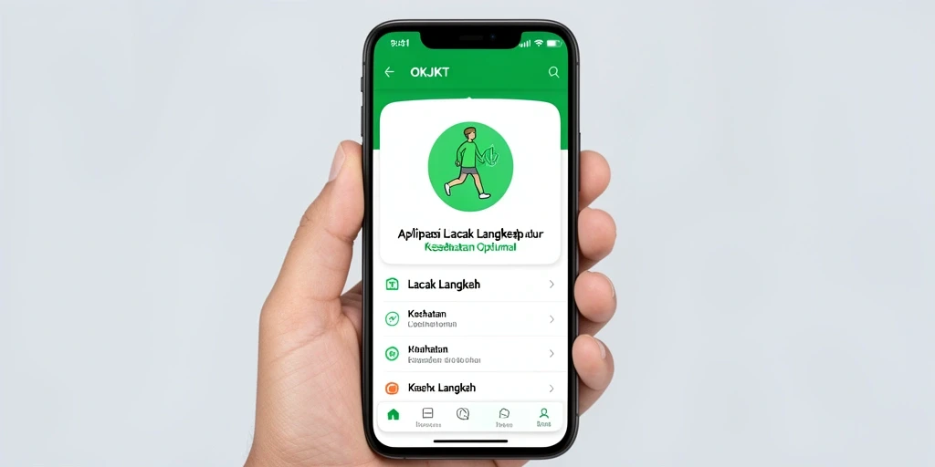 Antarmuka pengguna intuitif dari aplikasi Lacak Langkah OKJKT.