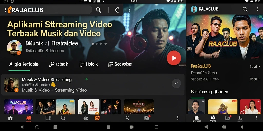 Antarmuka user-friendly RAJACLUB untuk streaming video.